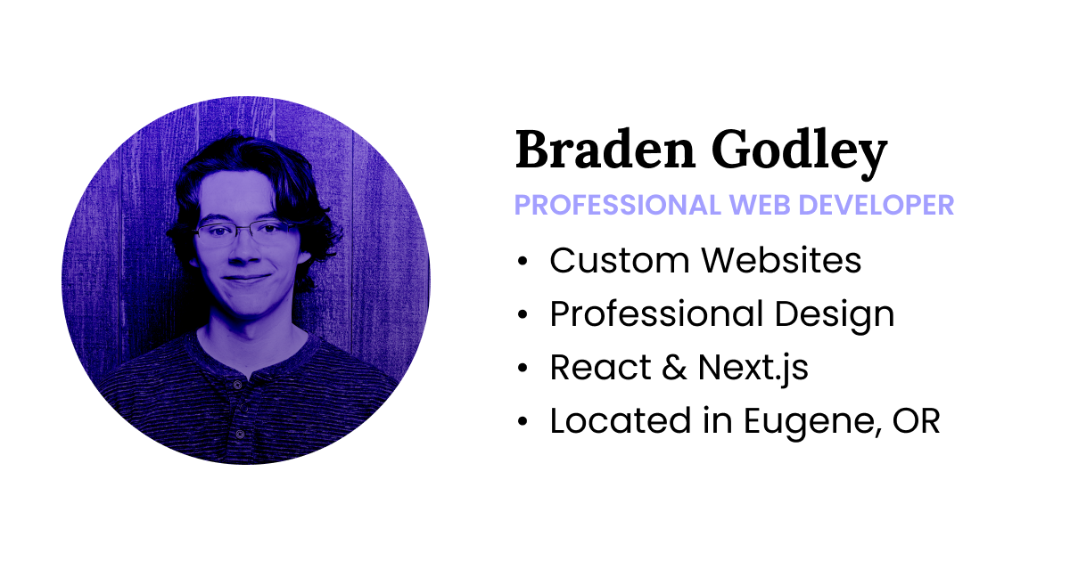 Braden Godley Full Stack  Developer, Eugene OR